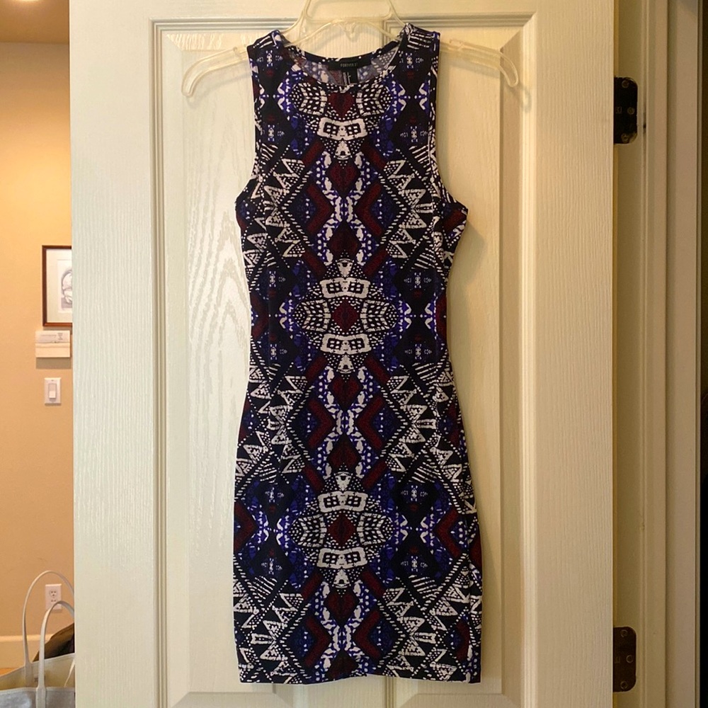 Forever 21 - graphic print bodycon dress - S